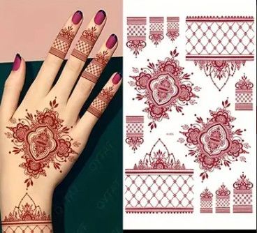 Fashion Style Temporary Tattoo Sticker for Women - Henna / Mehndi