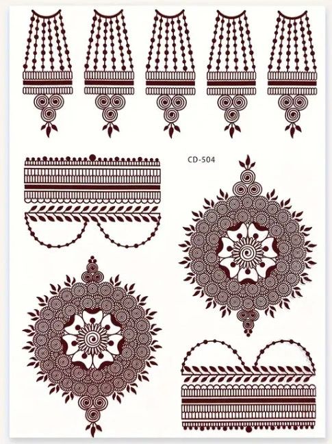Stylish Temporary Tattoo Sticker for Women - Henna / Mehndi