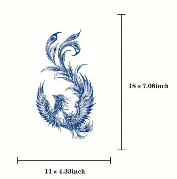 Blue Temporary Tattoo Sticker for Women - Henna / Mehndi