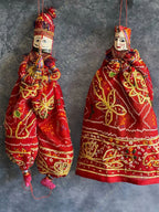 Ethnic Indian Rajasthani Kathputli Set of 2 (Puppet Dolls)