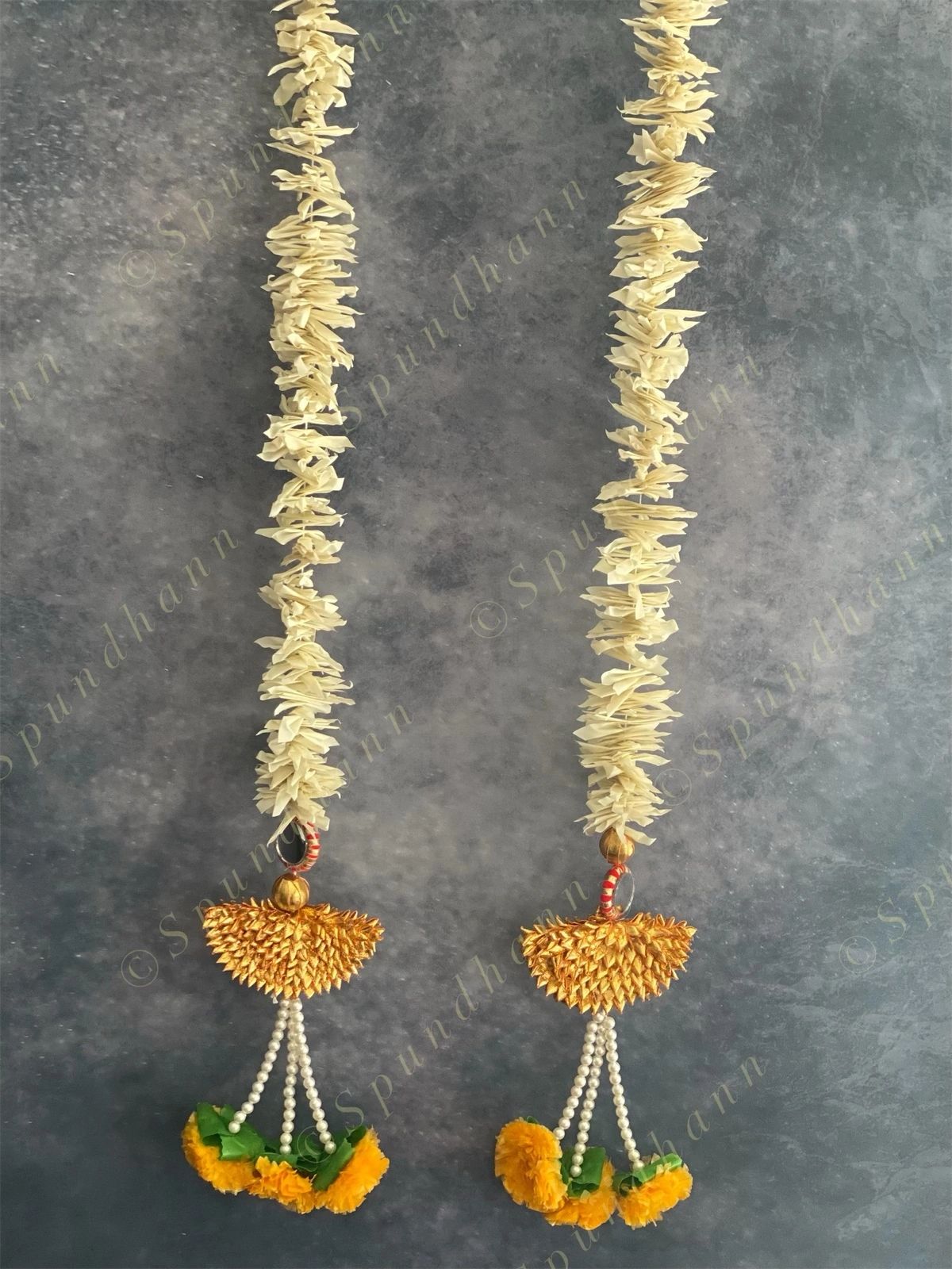 Chameli Danglers with Gota & Marigold Tassels Set of 2