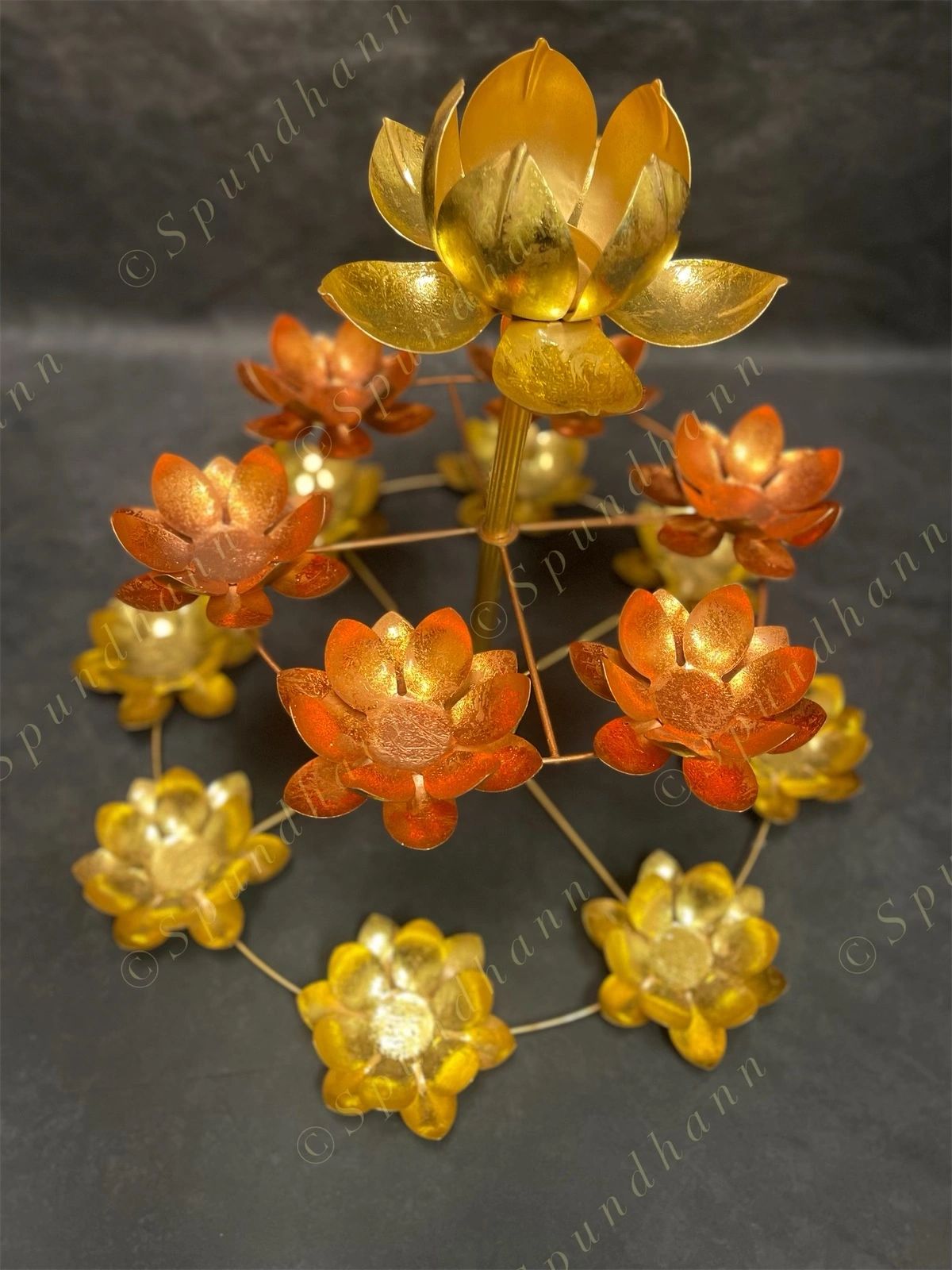 3 Tier Large Lotus Tea Light Holder