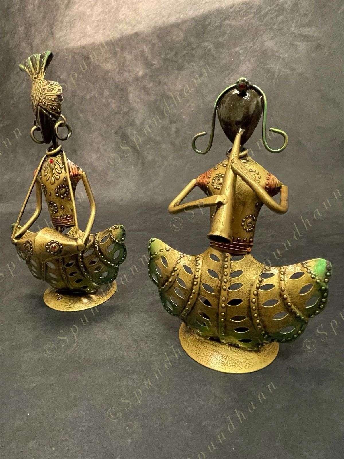 Musical Figurine Tea Light Holder Set of 2