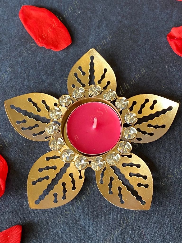 Studded Lotus Tea Light Holder