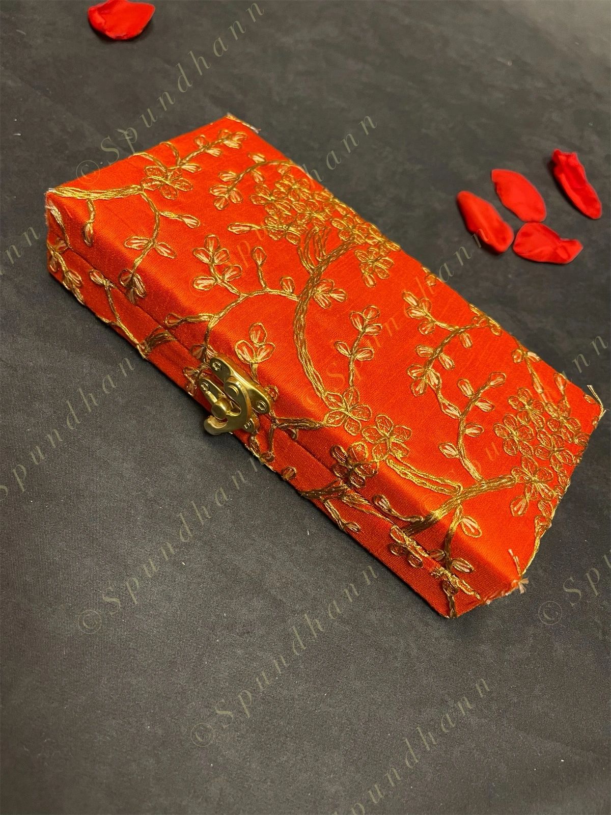 Rectangular Floral Embroidered Gift Box Only