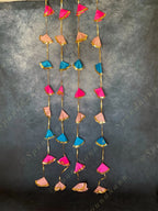 Gold Gota Border & Colorful Cloth Danglers Pack of 4 Strings
