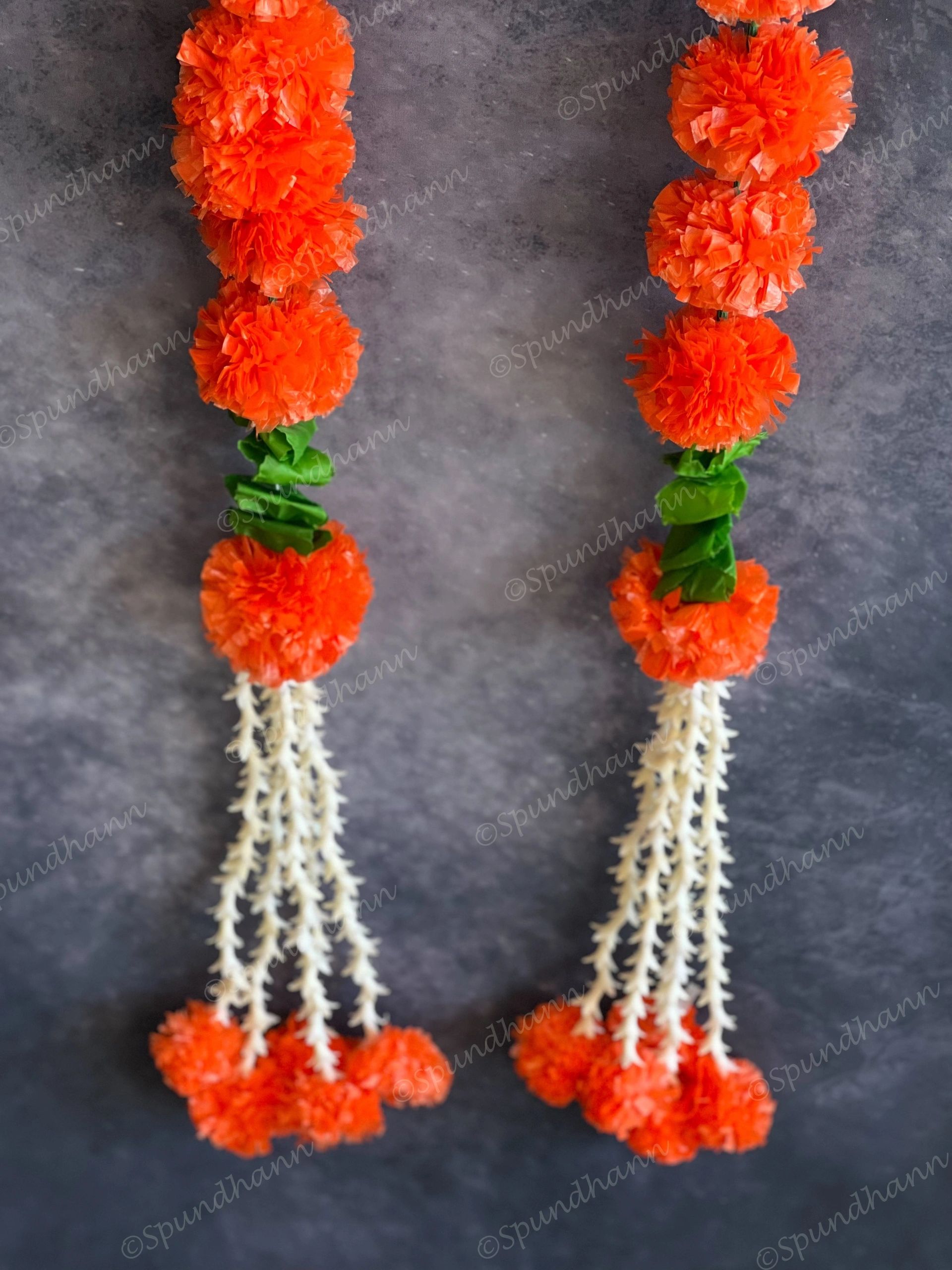 Orange Marigold & Rajnigandha Long Decor String - Single Piece