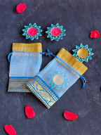 Light Blue Potli Bags with Border