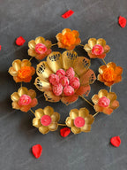 Lotus Cutwork Rangoli Urli with Tea Light Holders