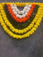 Lemon and Orange Marigold with Green Leaves Toran