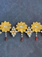 Foldable Metal Flower Gemstone Toran