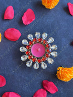Red & White Stone Floral Tea Light Holder