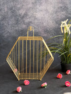 Golden Wire Hexagon Hanging Decor