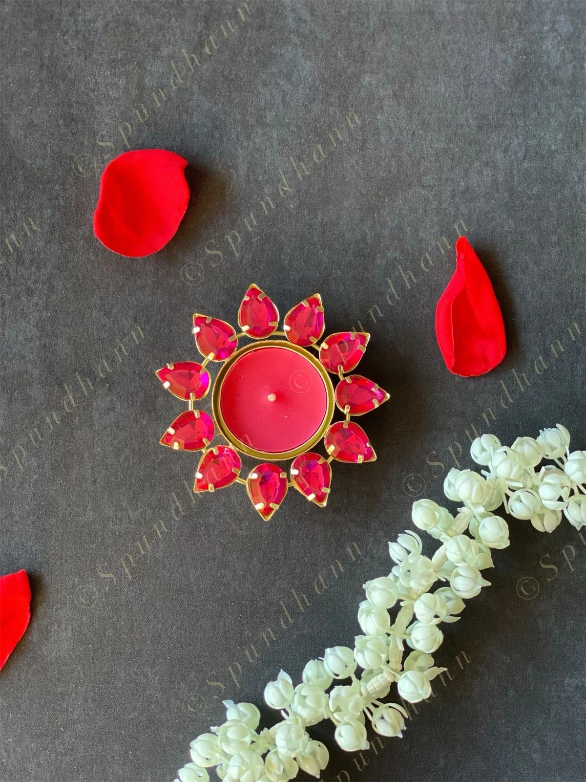Gemstone Studded Tea Light Holder