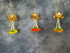 Hanging Lotus Tea Light Holder with Marigold Tassels