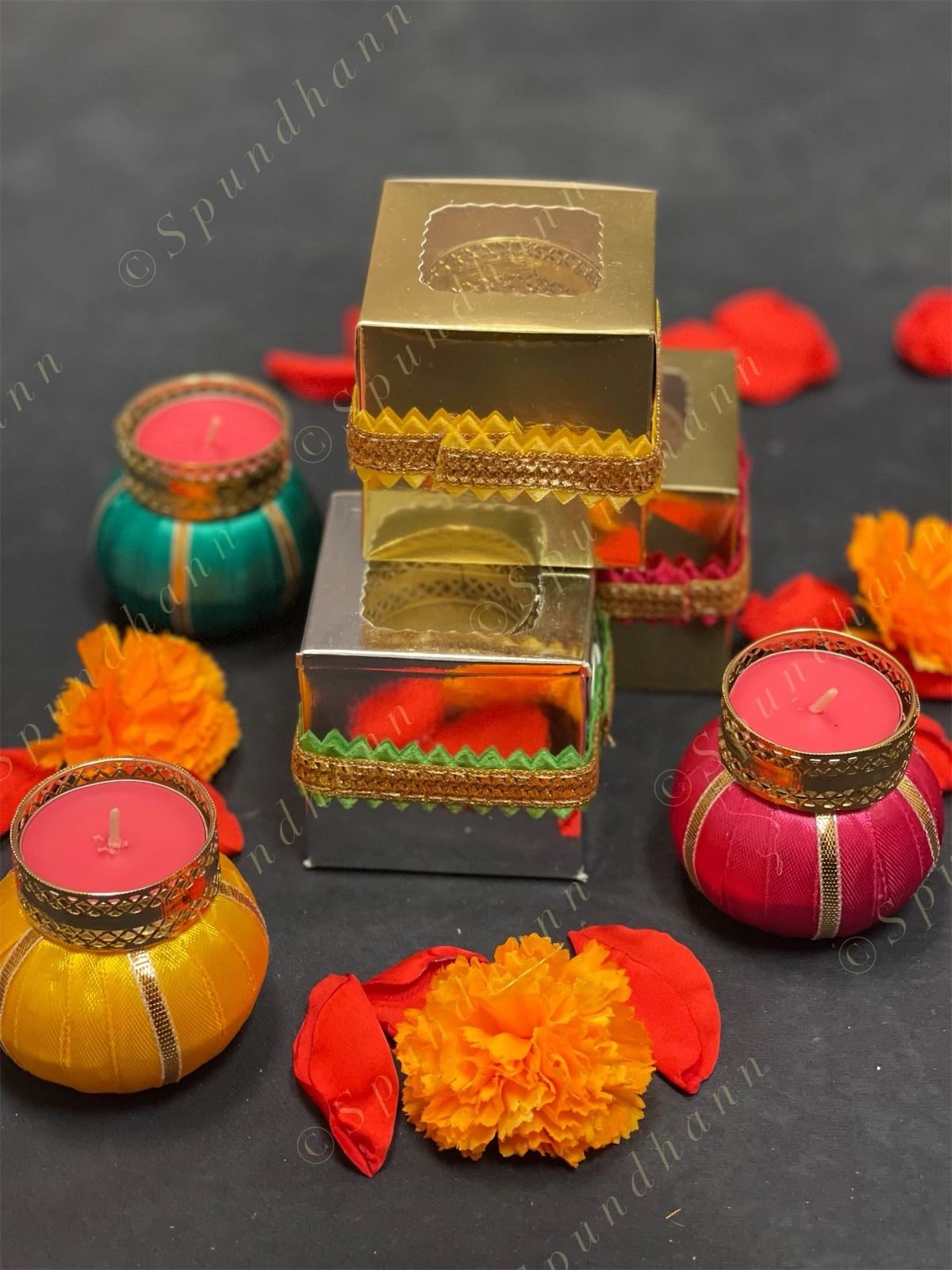 Decorated Paper Box with Matki Tea Light Holder