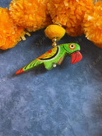 Orange Marigold Wreath with Wooden Parrot