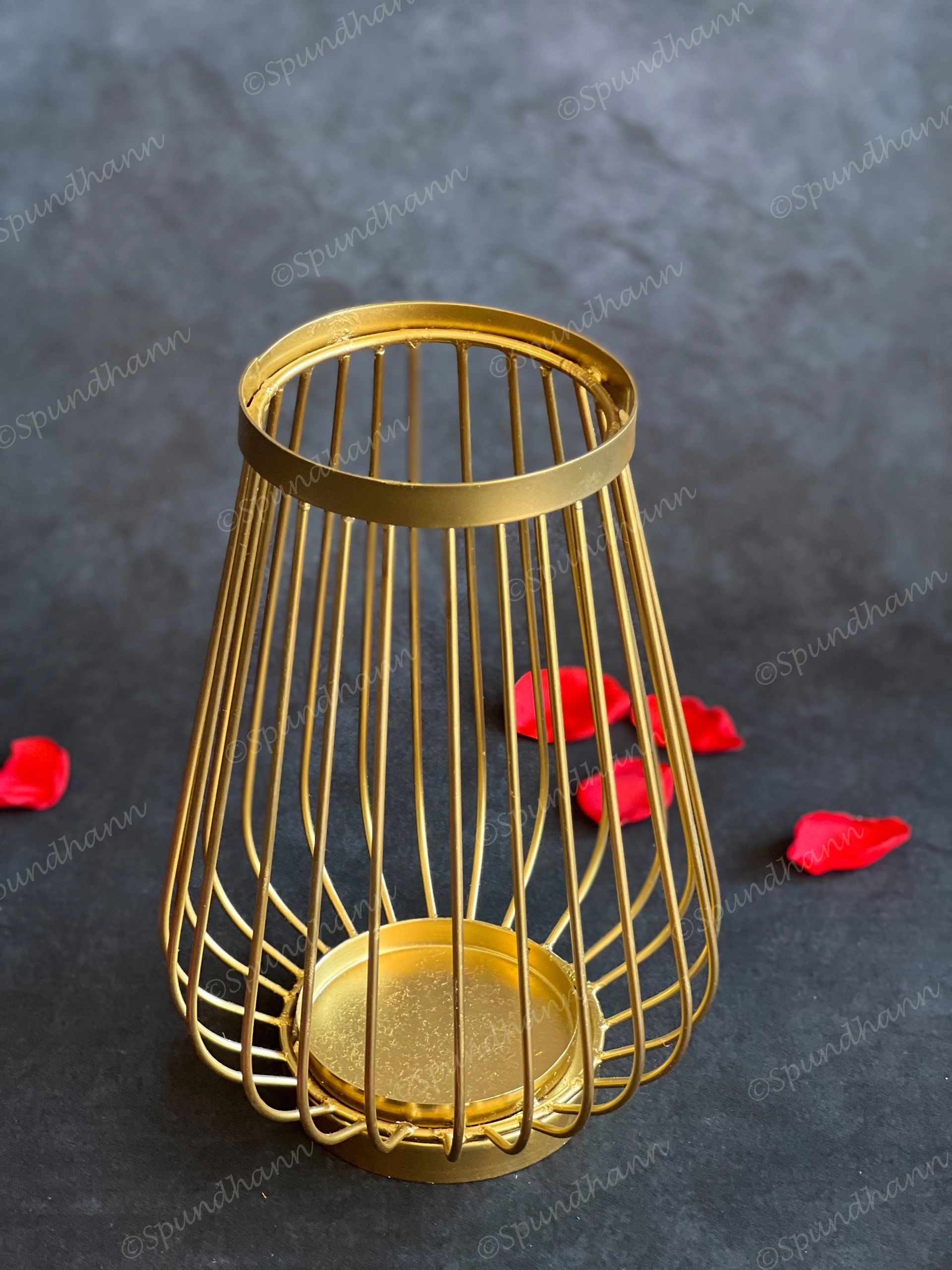 Tall Golden Wire Lantern