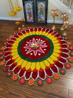 Large Floral Rangoli Floor Mat