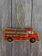 Embroidered Truck Christmas Tree Ornament