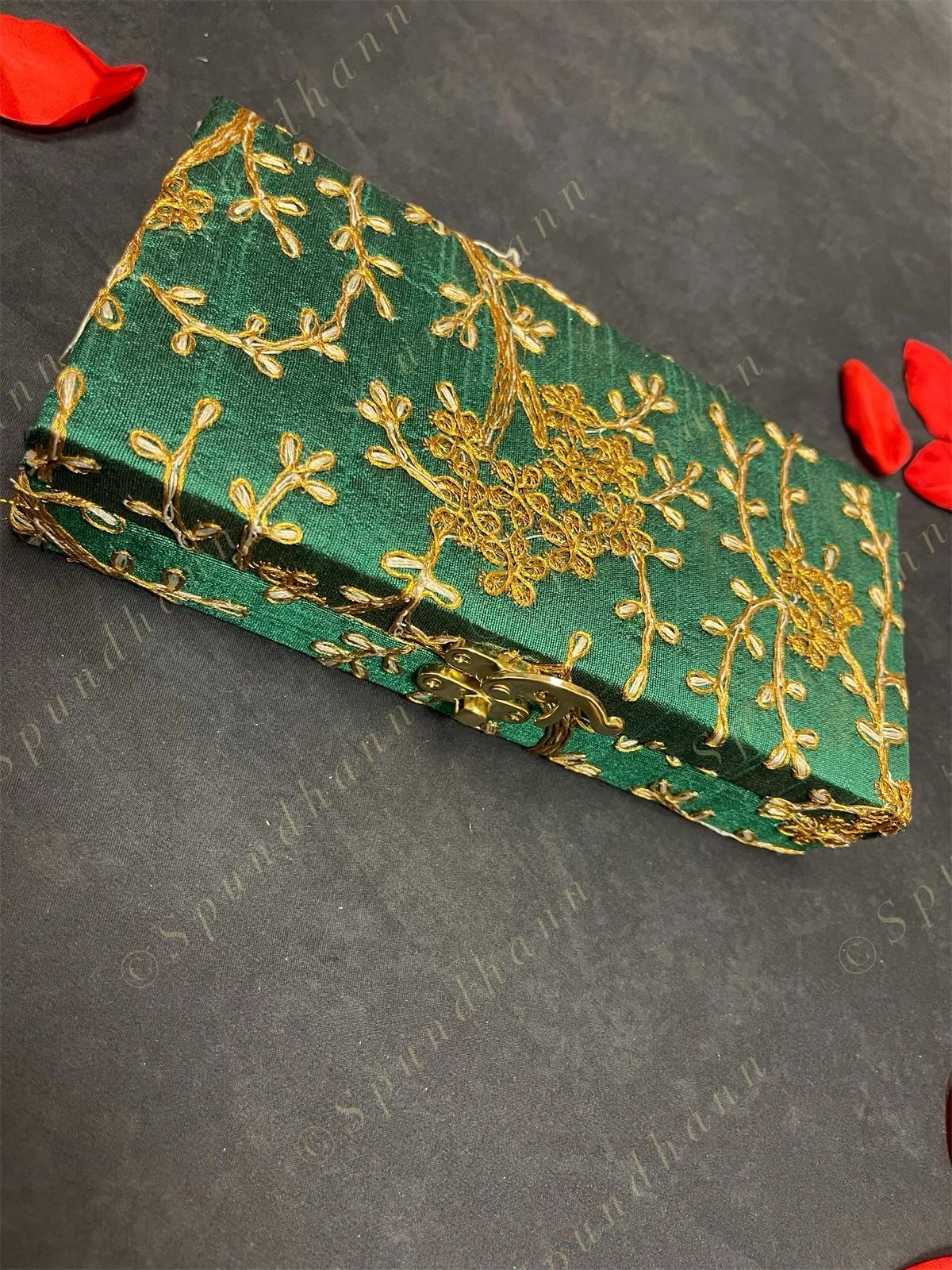 Rectangular Floral Embroidered Gift Box Only