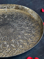 Silver Color Engraved Majestic Platter/Plate