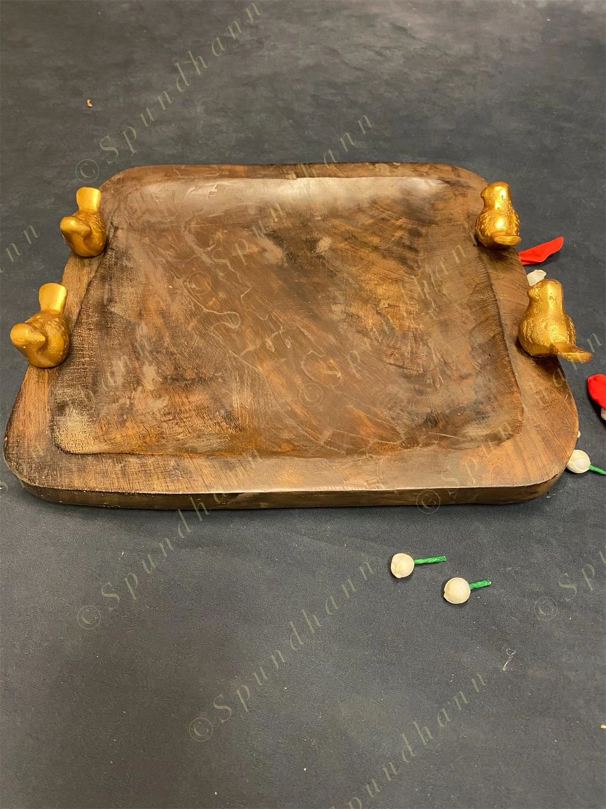 Square Wooden Food Holder Stand