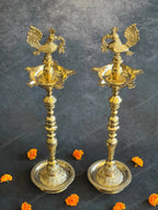Fancy Peacock Brass Lamp