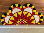 Semi Circular Floral Rangoli Floor Mat