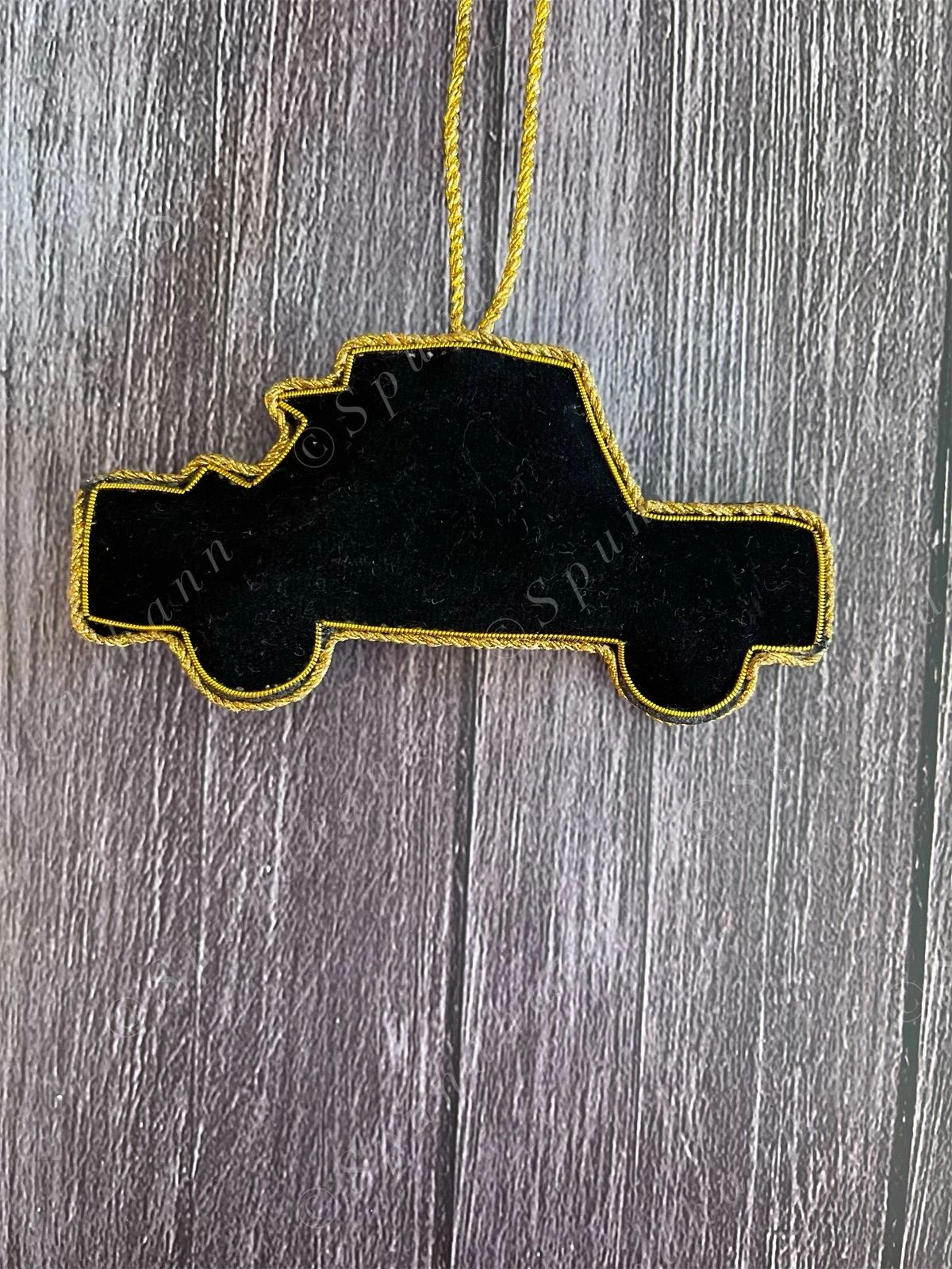 Embroidered Taxi-Cab Christmas Tree Ornament
