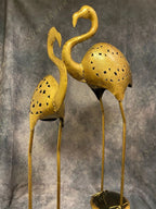 Flamingo Figurine Tea Light Holder Pair