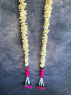White Chameli, Rajnigandha & Pink Shola Wood Bud Dangler String - Single string