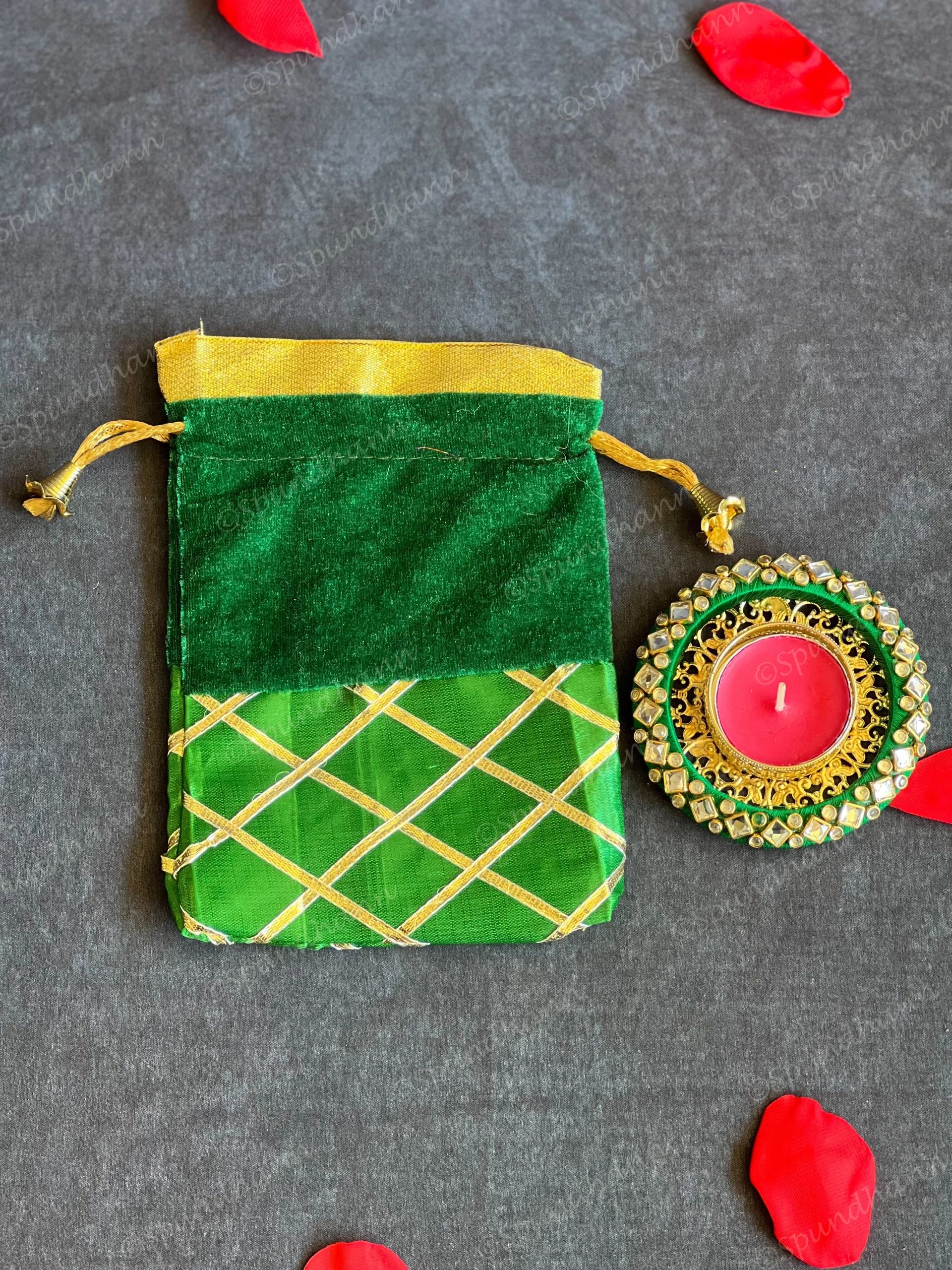 Criss Cross Gift Bags with $5 Tea Light Holder