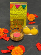 Gift Box with Shadow Tea light holder and Modak Candle