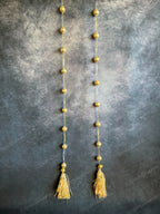 Golden Gota Balls & Tassels Long Dangler Strings Set of 2