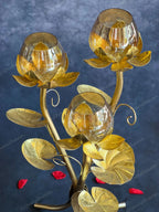 Spectacular Glass Bouquet Floral Standing Tea Light Holder