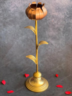 Dazzling Bronze Floral Standing Tea Light Holder