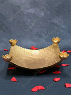 Square Metal Platter with 4 Tea Light Holders on Edges
