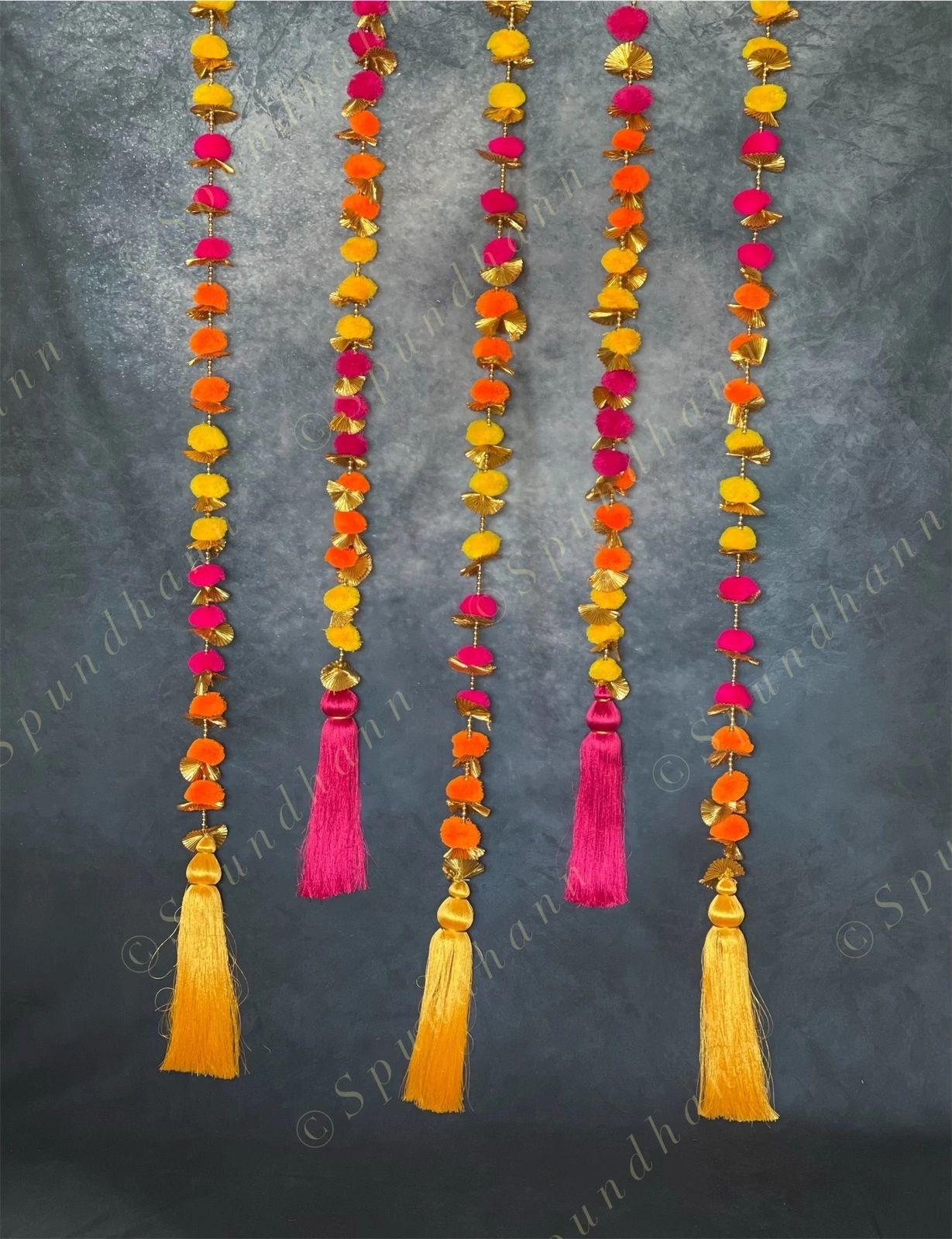 Pom Pom, Gota & Tassel Dangler Set of 2
