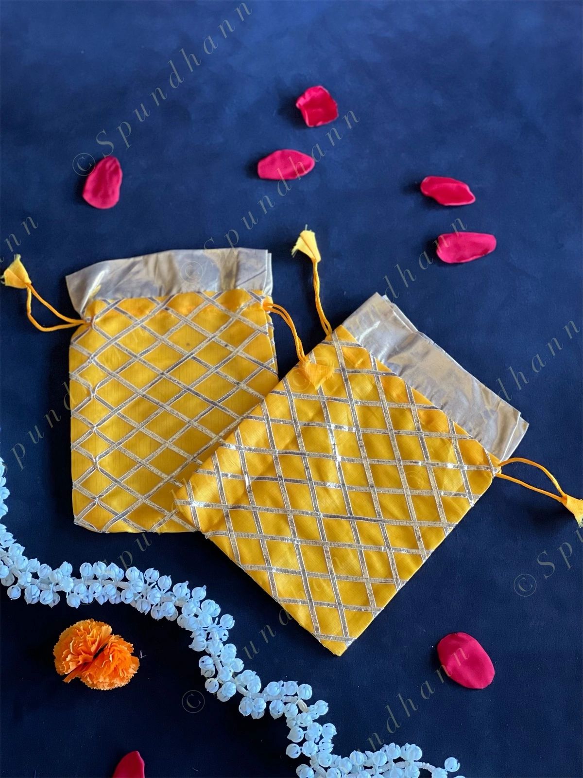 Colorful Gota Criss-Cross Potli Bag