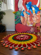 Large Floral Rangoli Floor Mat