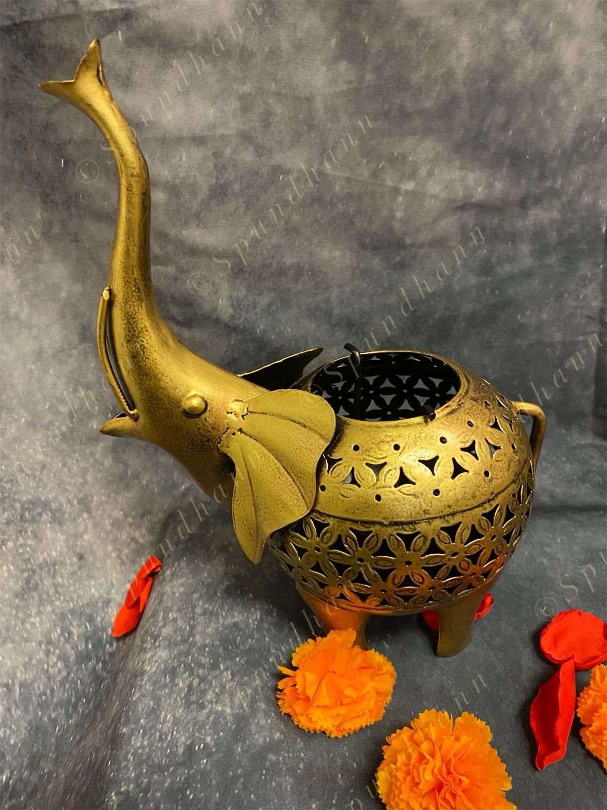 Large Elephant Dhoop Dani Dhuna Loban / Tea Light Holder