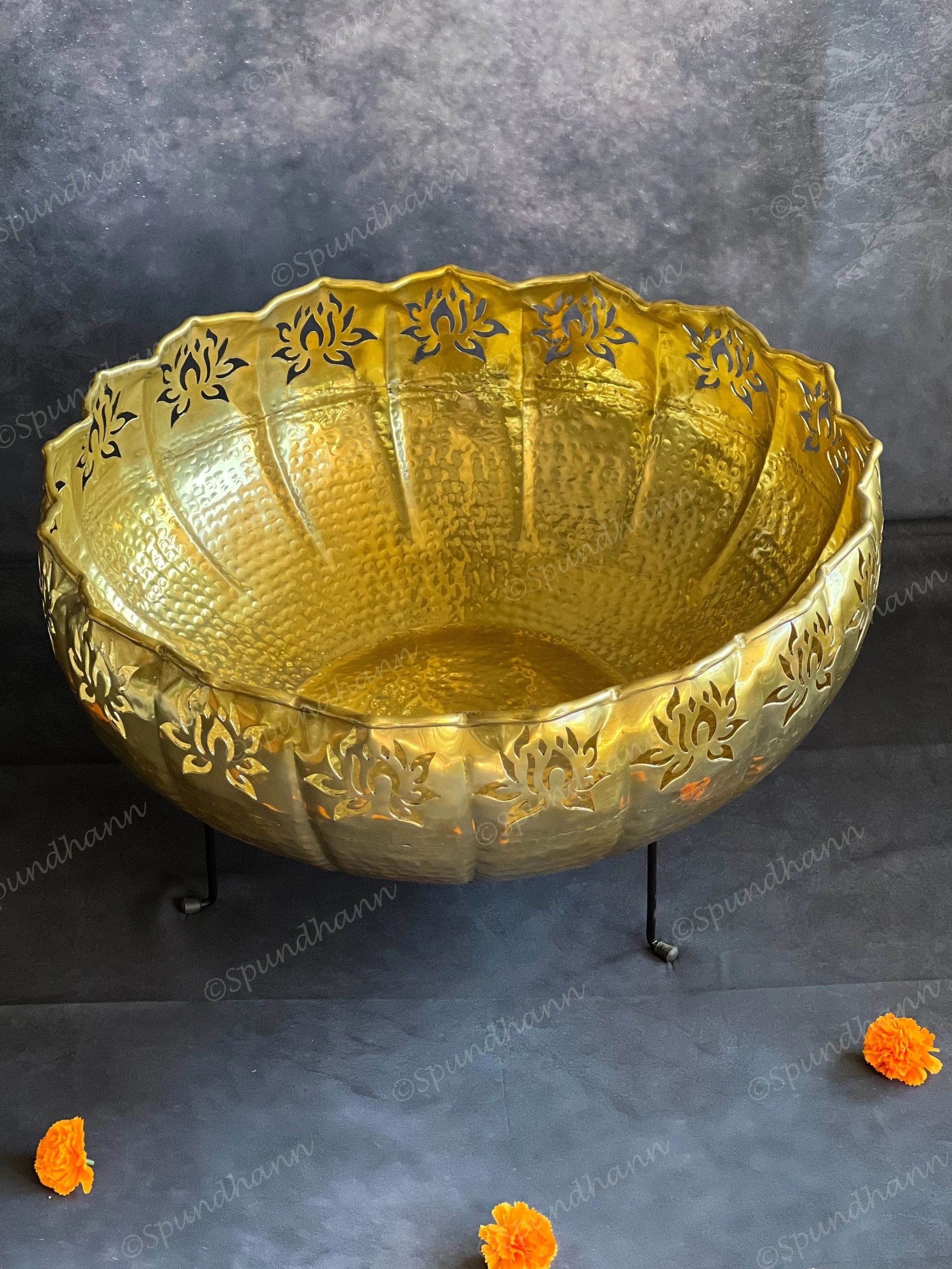 Beautiful Majestic Lotus Cutwork Urli