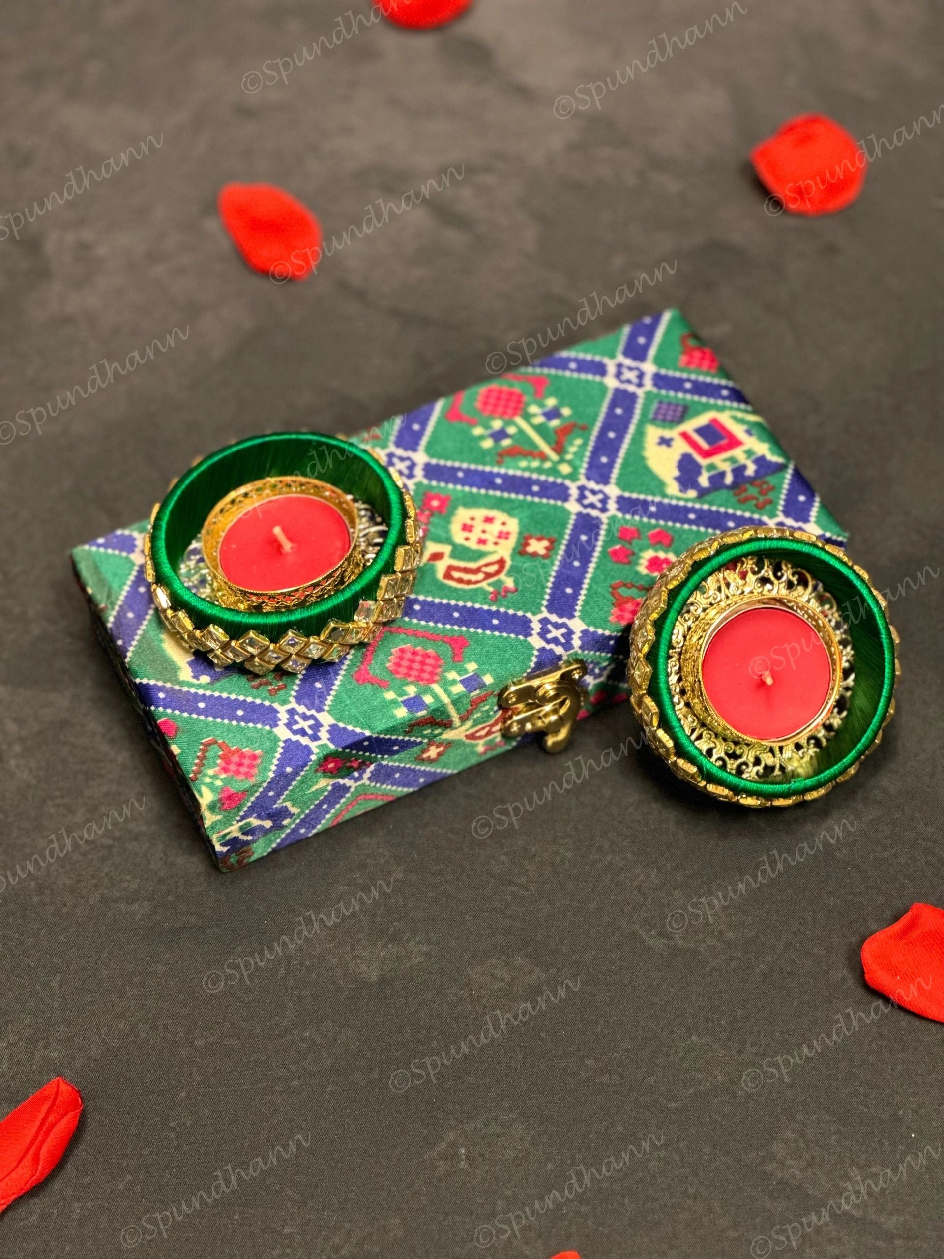 Rectangular Floral Patola Gift Box Only