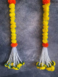 Yellow Marigold & Rajnigandha Dangler Strings - Two strings