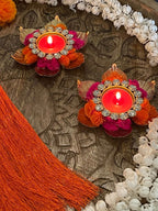 Metal Pom Pom Tea Light Holder