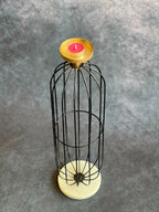 Tall Black Wired Candle Holder Stand with Marble Base