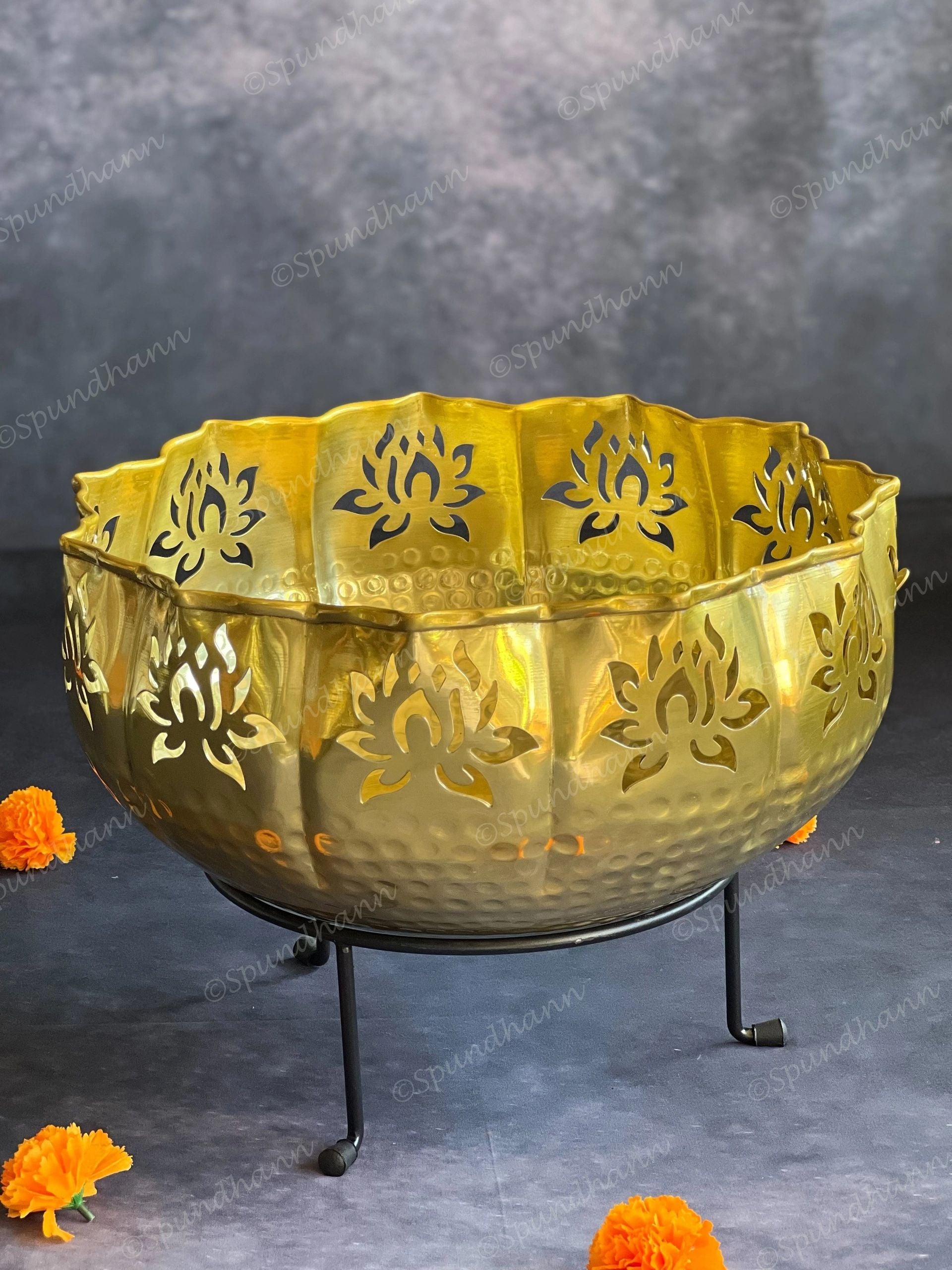 Beautiful Majestic Lotus Cutwork Urli