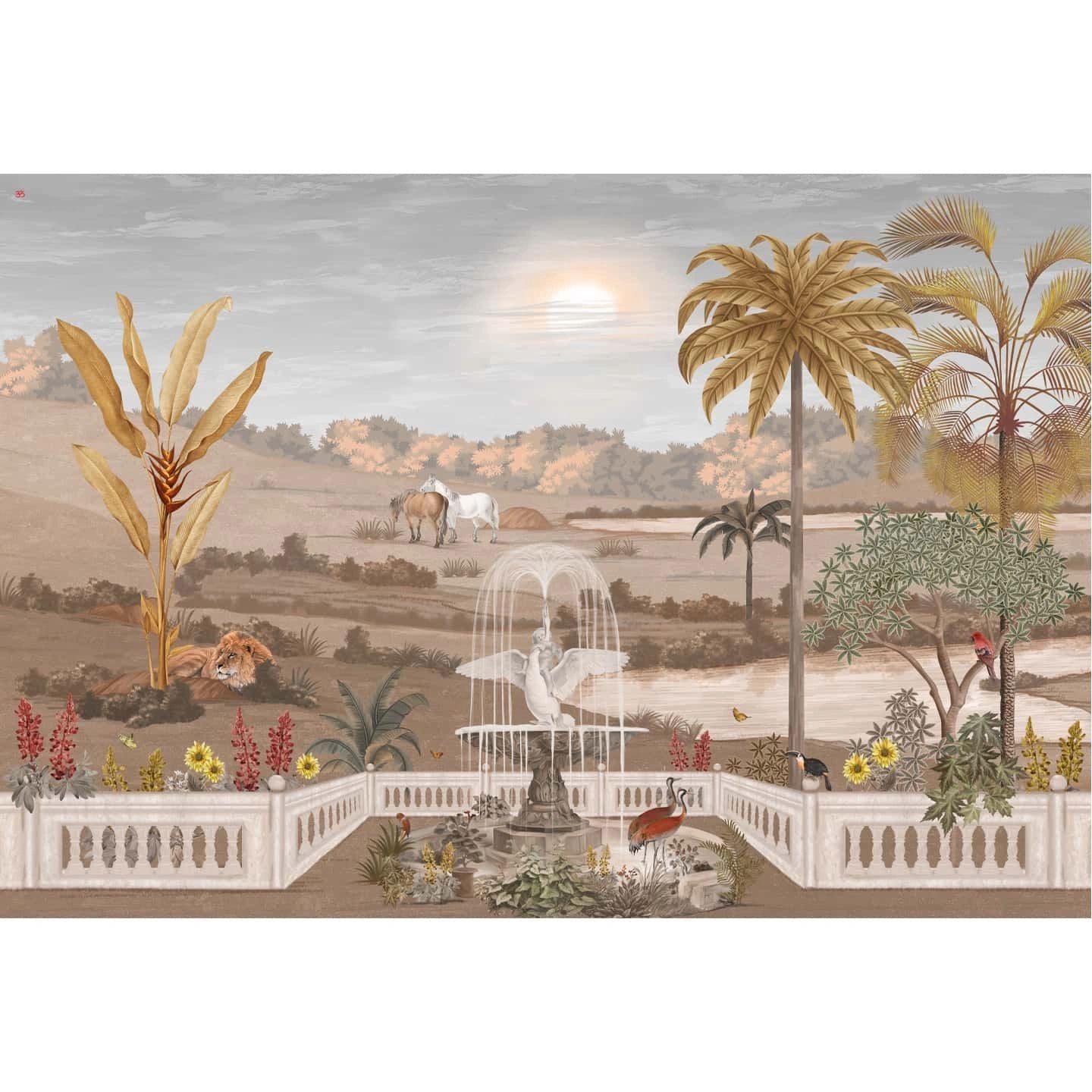 Life n Colors: Kasturi, Premium Wallpaper in Sepia Vintage Theme