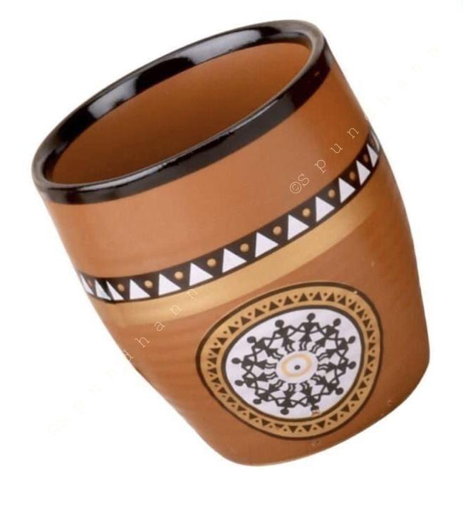 Warli Art Kulhad Chai Tea Cups Set of 6